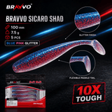 Bravvo Sicaro Shad 100mm 7.5g - Blue Pink Glitter - Single Piece