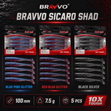 Bravvo Sicaro Shad 100mm 7.5g - Blue Pink Glitter - Single Piece
