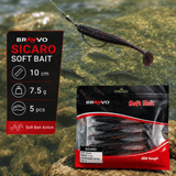 Bravvo Sicaro Soft Lure 100mm 7.5g - Black Silver Glitter - Single Piece