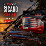 Bravvo Sicaro Soft Lure 100mm 7.5g - Red Blue Glitter - Single Piece