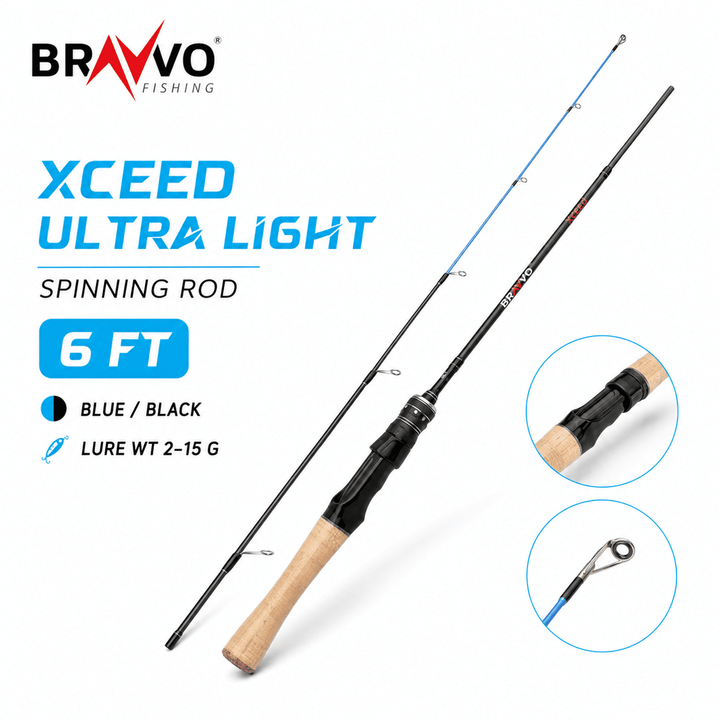 Bravvo Xceed Ultralight Spinning Rod - 6 Ft