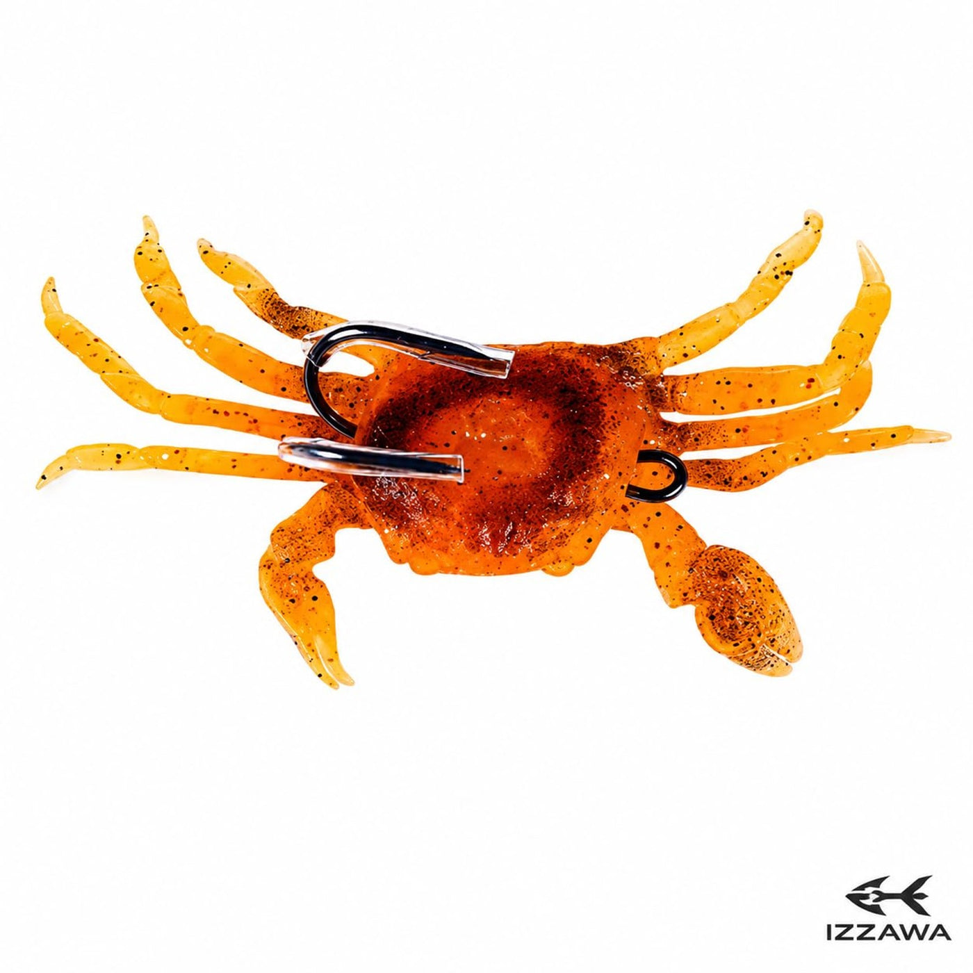 IZZAWA Soft Artificial Crab Fishing Lure, PVC, 3D Simulation Bait with Double Hooks, 8cm, 34.5g Pack 1