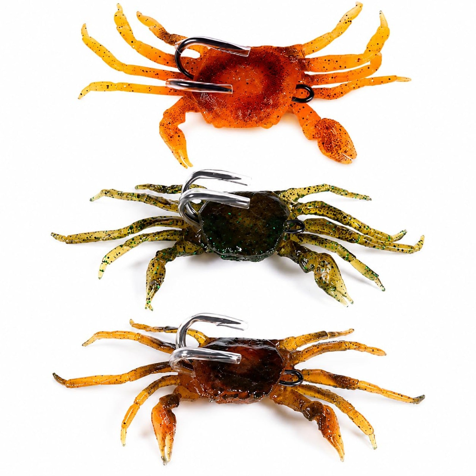 IZZAWA Soft Artificial Crab Fishing Lure, PVC, 3D Simulation Bait with Double Hooks, 8cm, 34.5g Pack 1