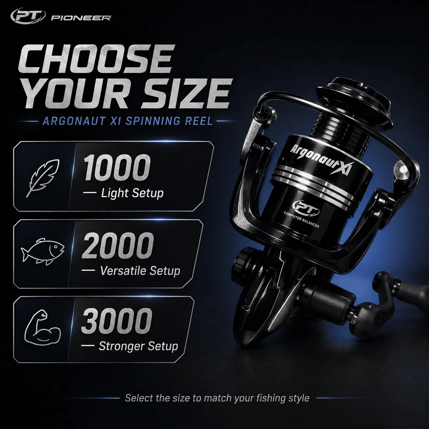 Pioneer Argonaut XI 1000-3000 Spinning Reel