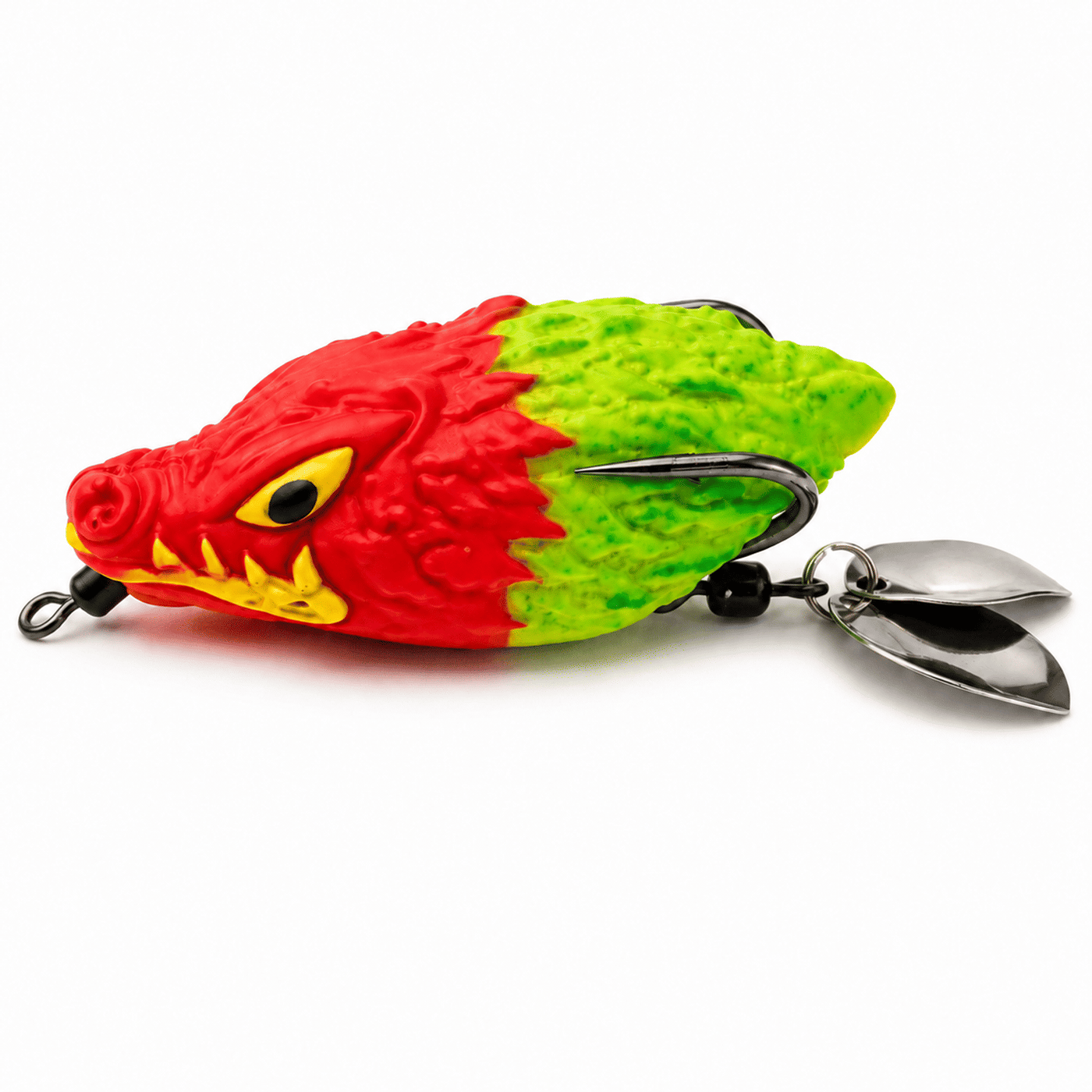 Lark Fishing Dragon Frog Lure 6cm 15g - Red/Lime Green for Snakehead & Murrel