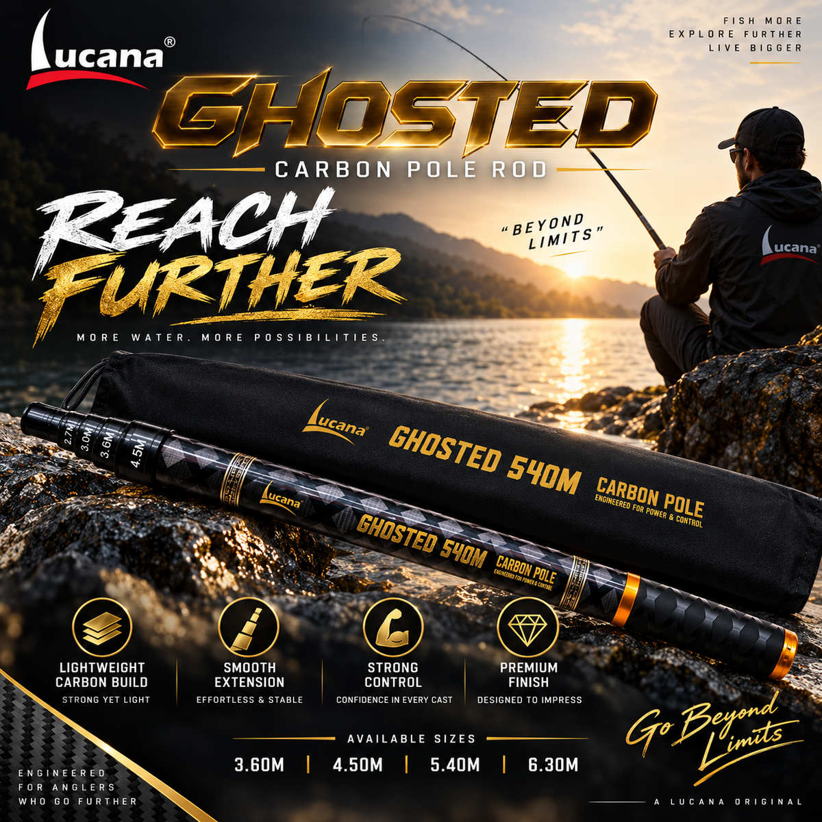 Lucana Ghosted Carbon Pole Rod