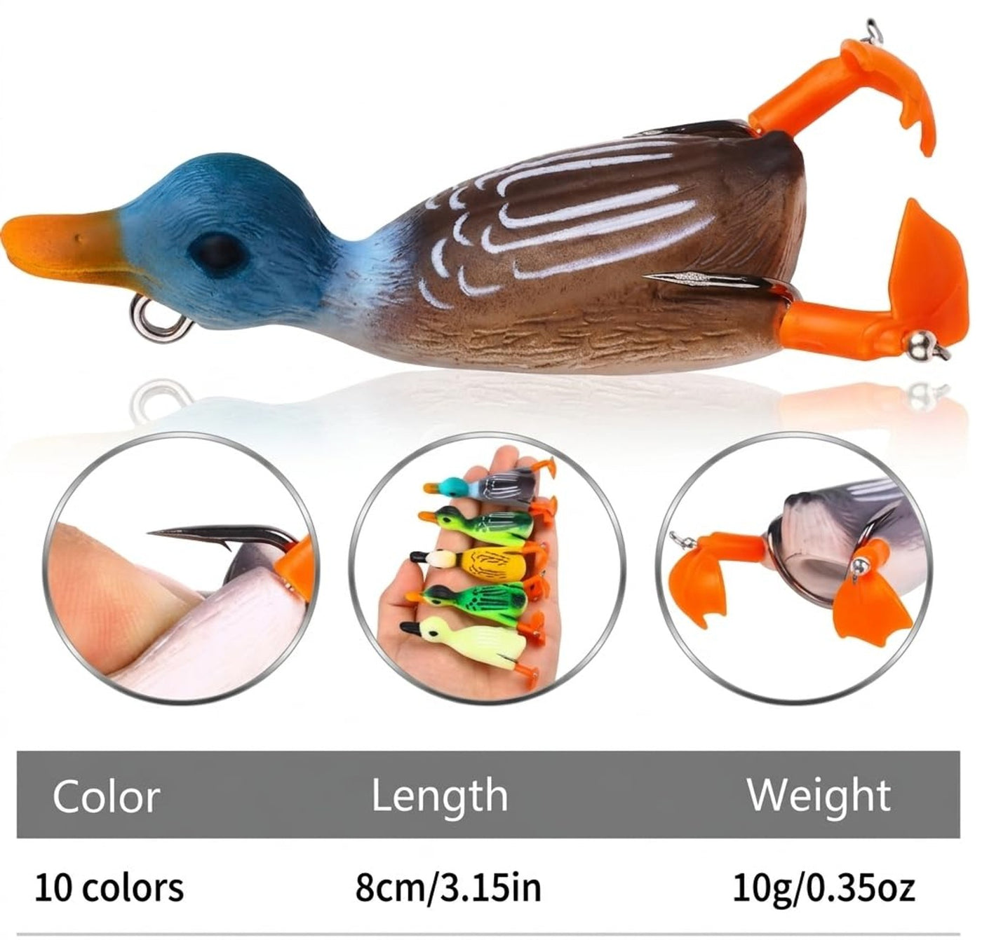 IZZAWA Duck Frog Lure 8.5cm 12g – Snakehead Murrel Bass Topwater