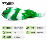 Izzawa Handmade (Pack of 1 Any Colour) Soft Dushman Duckline Frog Lure– 8.5cm / 15g, Soft Rubber, Double Hooks for Snakehead, Carp, Bass Fishes etc