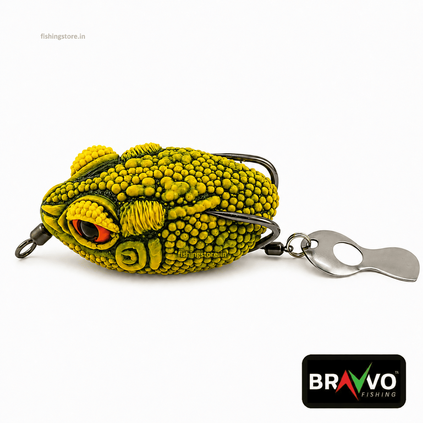 Bravvo QUARA Handmade Soft Frog Lure 4cm 6–7g – Topwater Fishing Bait for Snakehead & Bass - Yellow