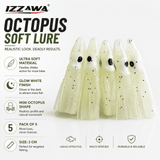Izzawa Octopus Soft Lure 3cm - Glow White - Pack of 5