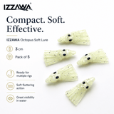 Izzawa Octopus Soft Lure 3cm - Glow White - Pack of 5