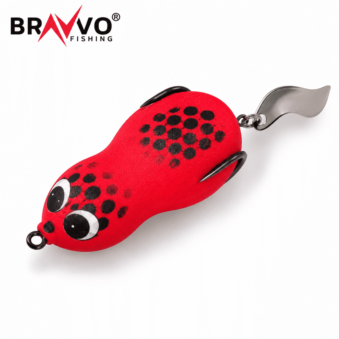 Bravvo Baby Moto Handmade Soft Frog Lure 5.5 cm 10 g Topwater Spinner Bait - Red