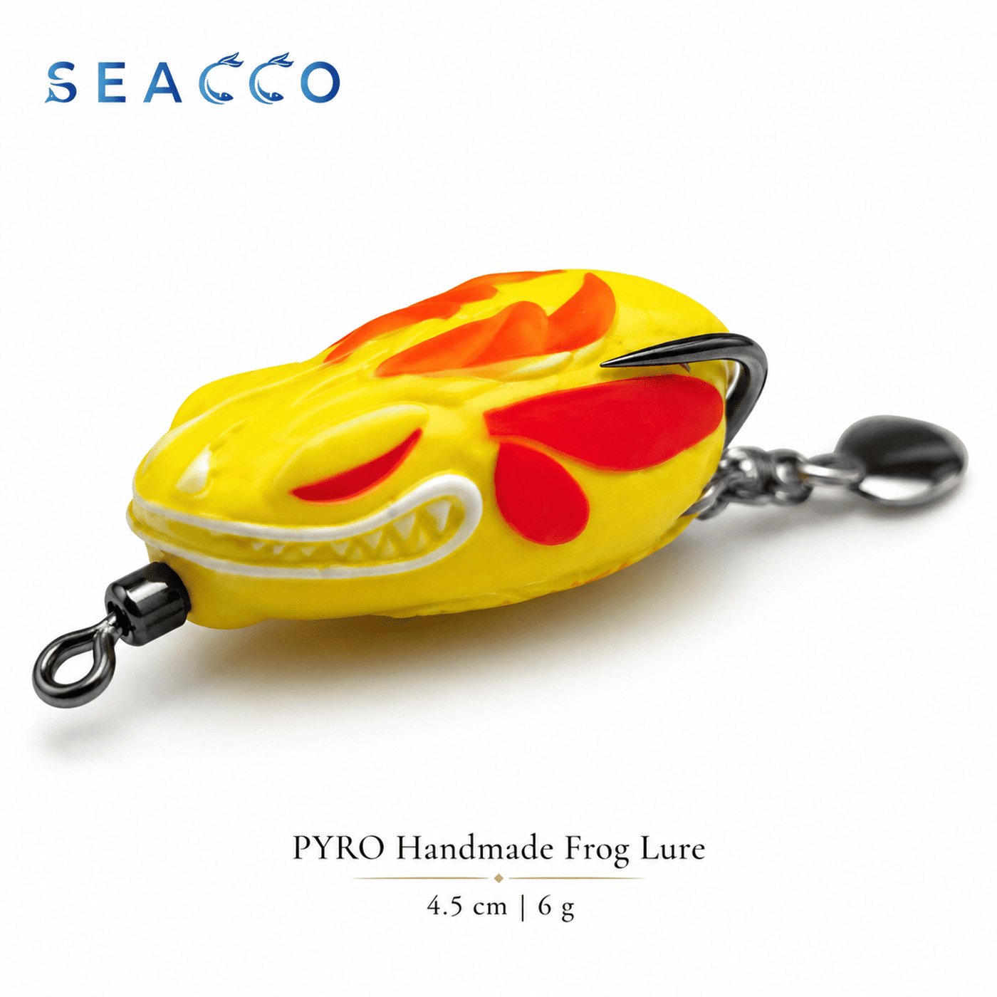 SEACCO Pyro Handmade Frog Lure 4.5cm 6g - Yellow Red | Pack of 1