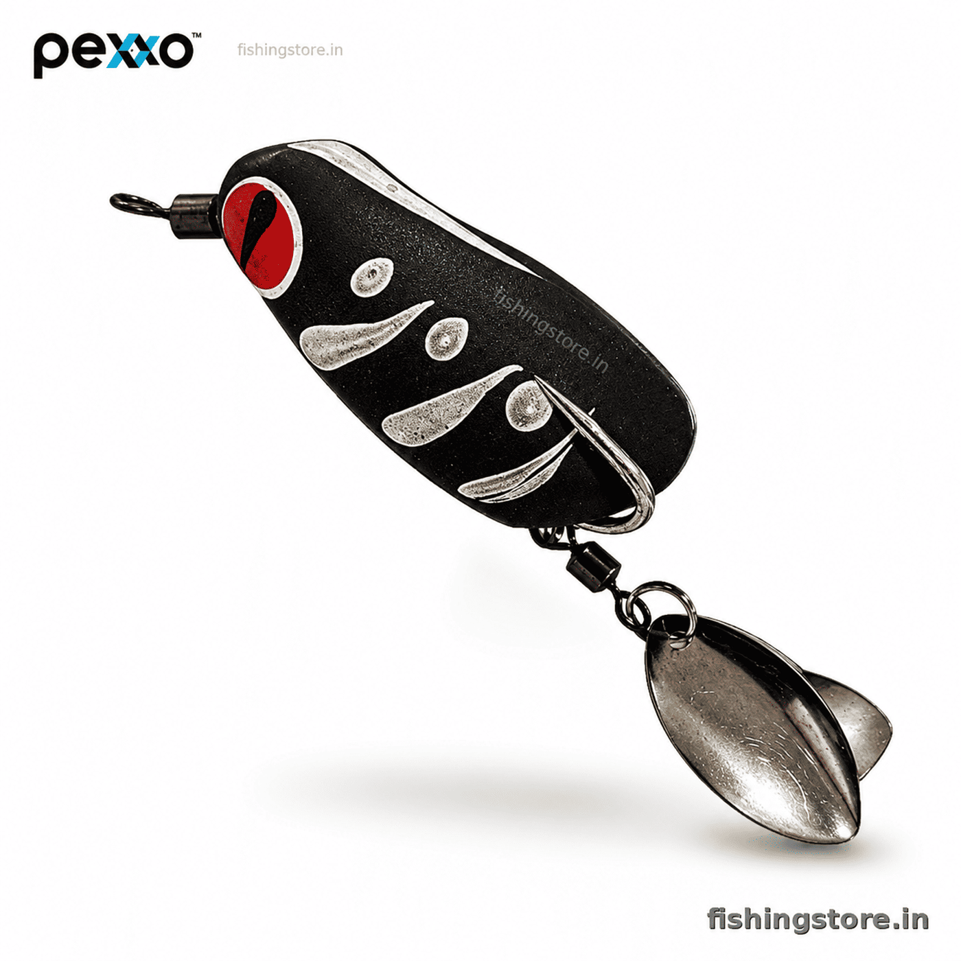 Pexxo Laser Hand Made Soft Frog Lure 4cm 7-8g  Compact Weedless Frog Bait for Bass & Snakehead - Black
