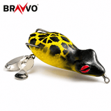 Bravvo Alavudheen Frog Lure 6.5cm 13g | Spinner Topwater Frog Bait - Yellow Black