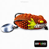 Bravvo Vesham Handmade Soft Frog Lure  4.5 cm, 8 g Topwater Spinner Bait - Orange