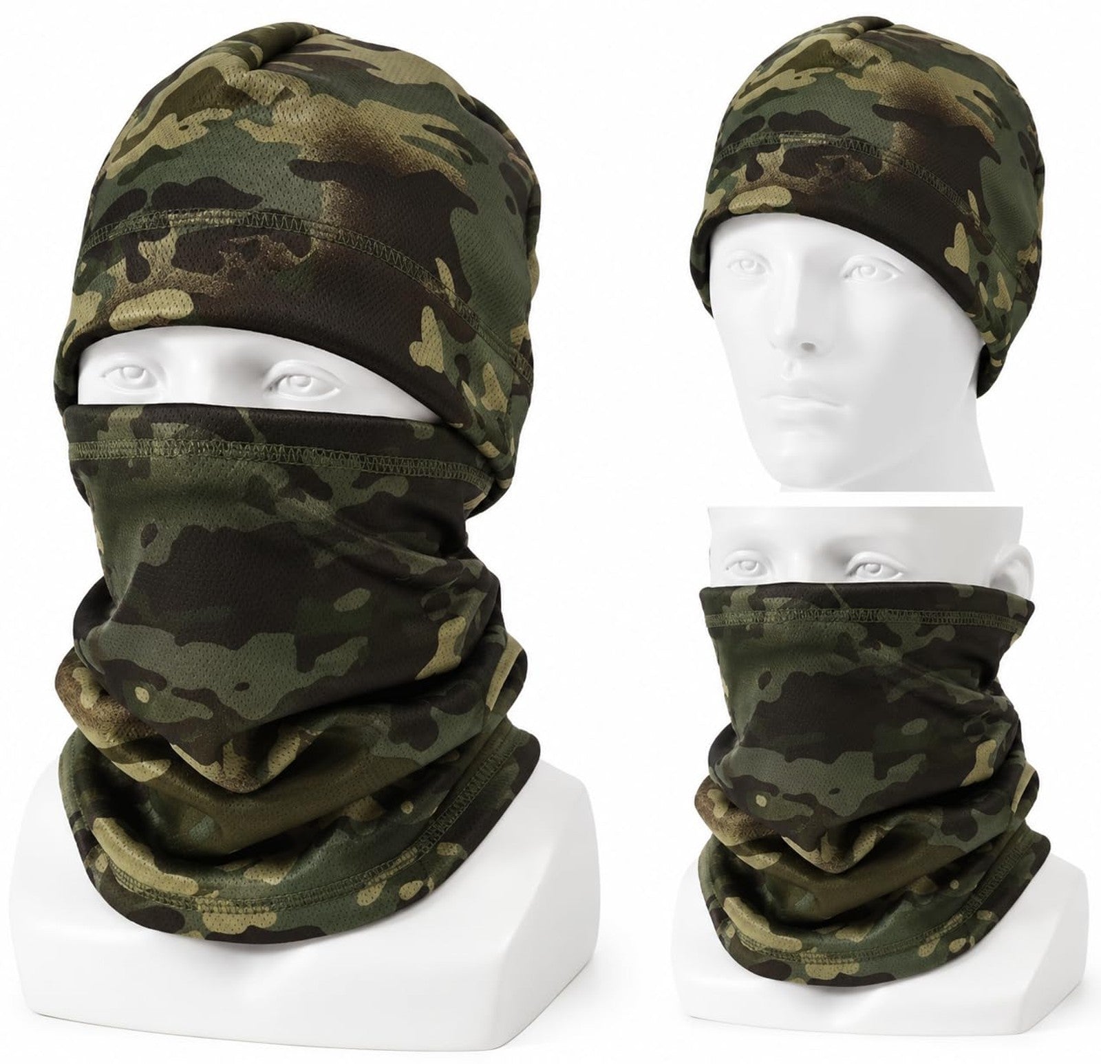 Izzawa Camouflage Balaclava Full Face Mask, One-Hole, Windproof, for Skiing, Hiking, Fishing, Motorcycling