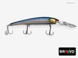 Bravvo End Game Hard Lure  16 cm Diving Minnow Jerkbait for Fishing, 19 g - Blue / Yellow