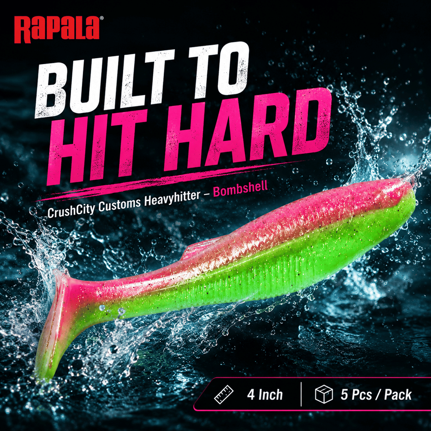 Rapala CrushCity Customs Heavyhitter Bombshell 4 Inch - Pack of 5