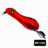 Bravvo Monster Frog Lure 8cm | Handmade Topwater Snakehead Bait for Casting (9g - 10g) | Soft Body Weedless Fishing Lure - Red