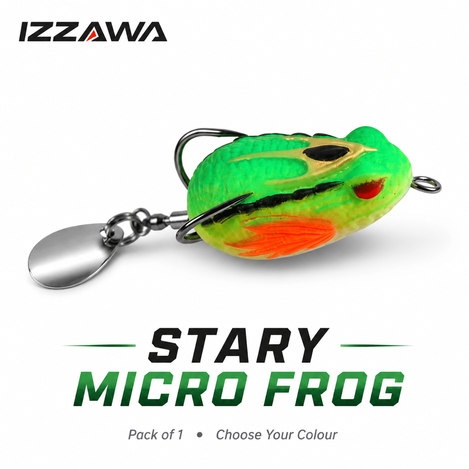 IZZAWA Stary Micro Frog Lure 30mm 3.2g - Lime Flash | Pack of 1