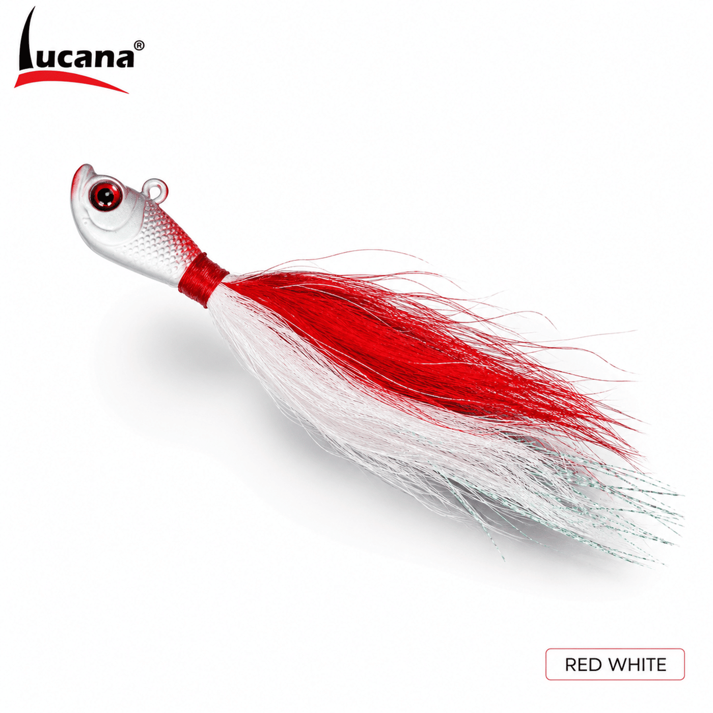 Lucana Buck Tail Lure 42gm 5/0 - Red White