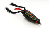 Izzawa Hollow Frog Fishing Lure, Black Red, 7.5 cm, 14g, Soft PVC, Double Hooks for Snakehead, Carp, Bass Fishes etc