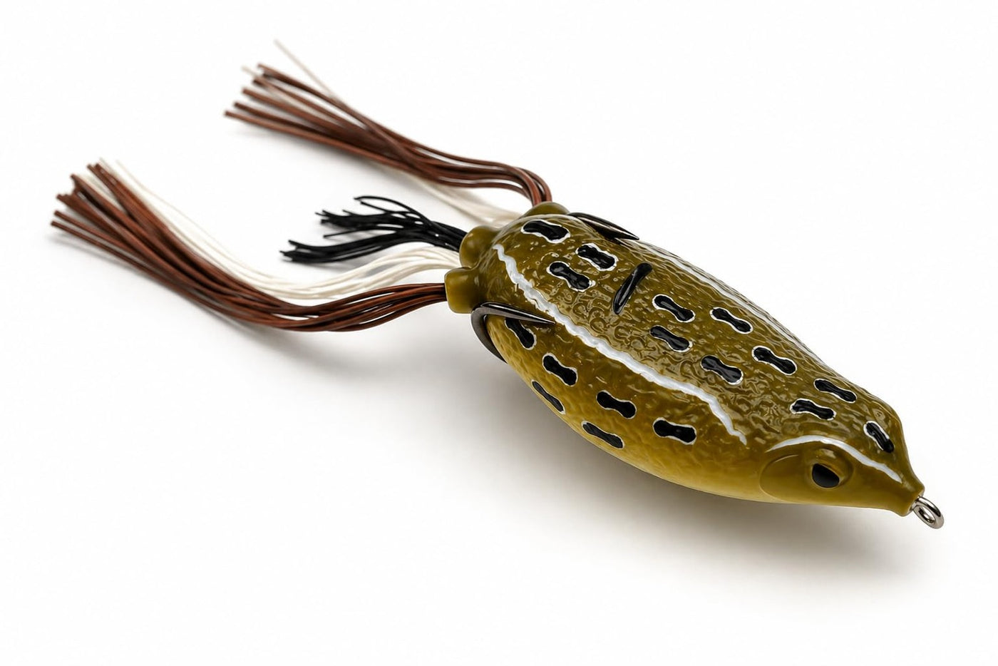 Izzawa Hollow Frog Fishing Lure, Grey, 7.5 cm, 14g, Soft PVC, Double Hooks for Snakehead, Carp, Bass Fishes etc