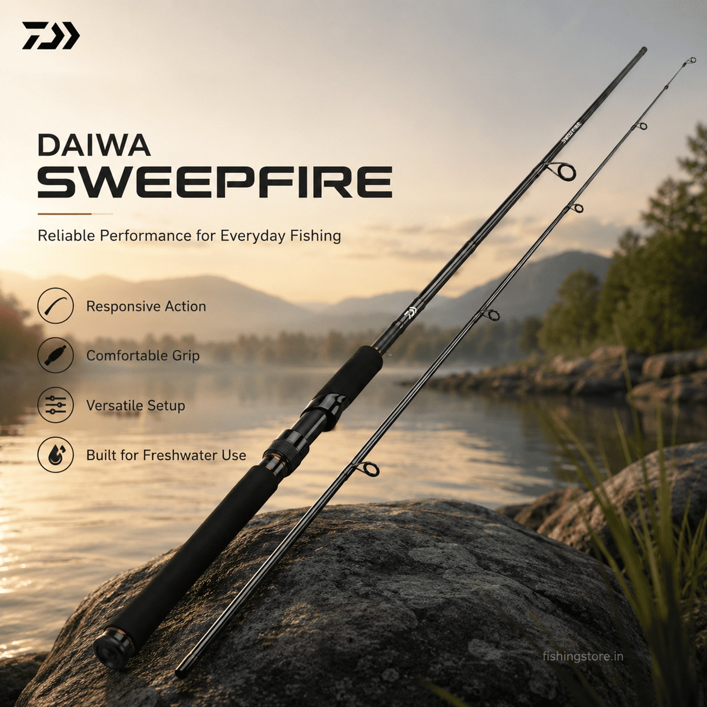 Daiwa Sweepfire Spinning Rod -7Ft & 8 Ft - MH