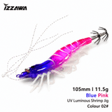 IZZAWA Luminous UV Shrimp Lure 105mm 11.5g Blue Pink - Squid Jig Umbrella Hook