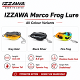 IZZAWA Marco Frog Lure Combo – 4.5cm 8.5g Pack of 3 for Snakehead Fishing