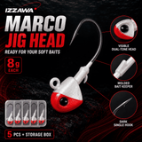 IZZAWA Marco Jig Head 8 g - Pack of 5 with Storage Box