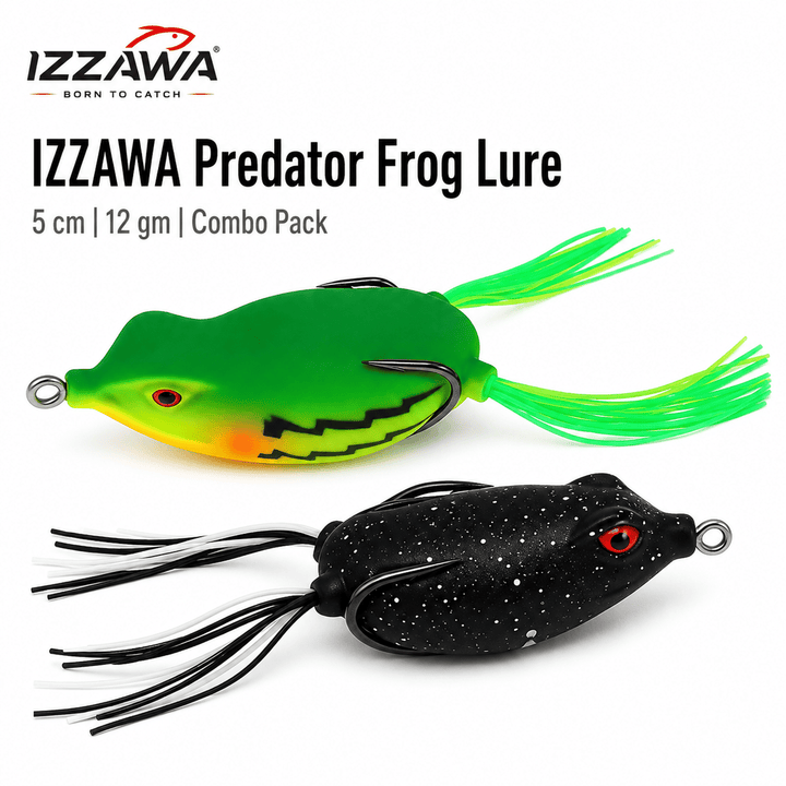 IZZAWA Predator Frog Lure Combo – 5cm 12g Pack of 2 for Snakehead Fishing