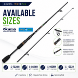 Okuma IndiSpin Spinning Fishing Rod 7ft - 10 Ft Heavy – Special Carbon 2 Piece Rod