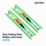 Izzawa Easy Fishing Float Bobber with Hook – Portable Fishing Tackle Set (2pcs)