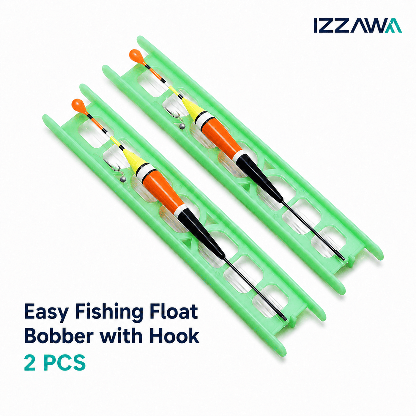 Izzawa Easy Fishing Float Bobber with Hook – Portable Fishing Tackle Set (2pcs)