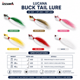 Lucana Buck Tail Lure 42gm 5/0 - Pack of Any 1