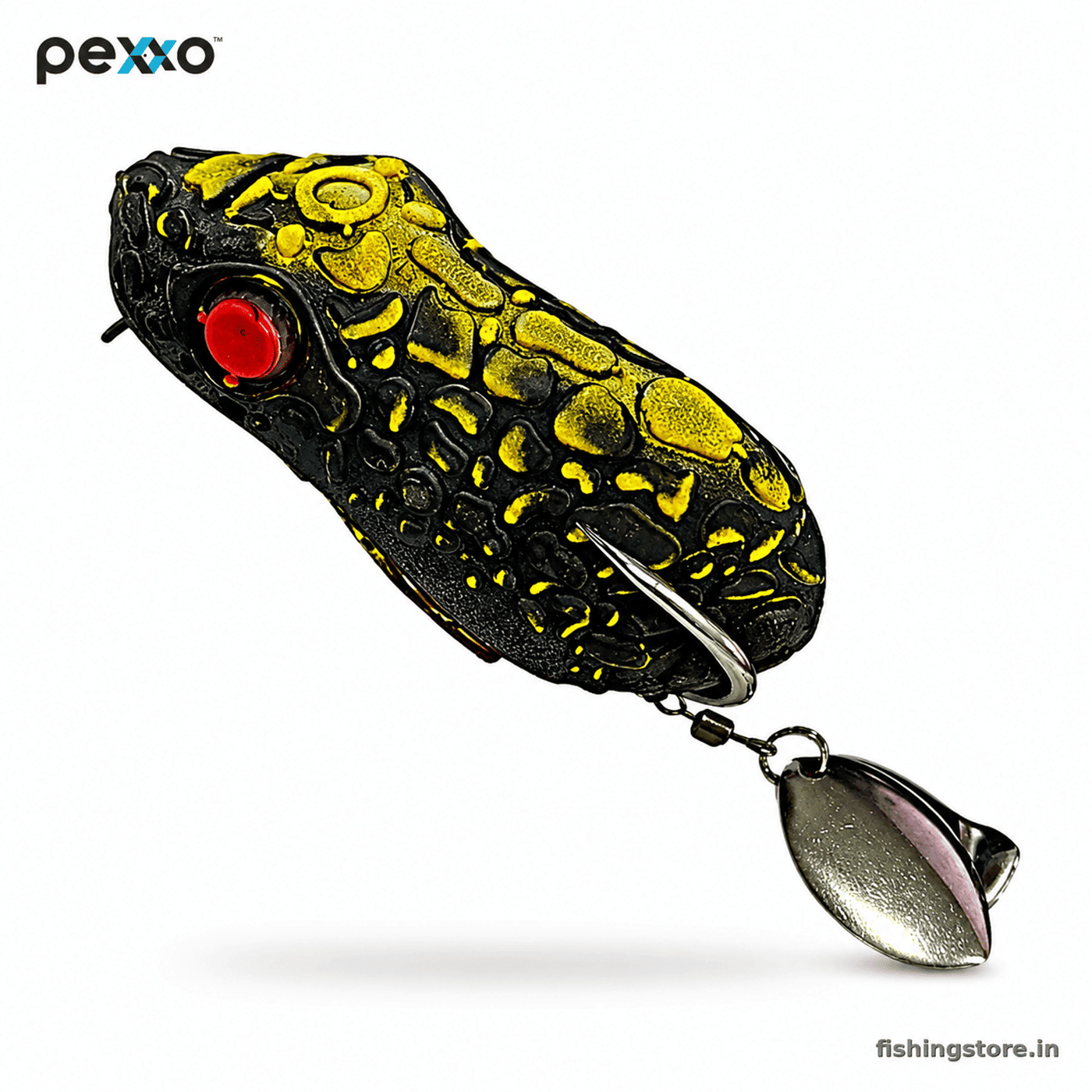 Pexxo Hyena Soft Frog Lure 6cm 13-14g for Snakehead - Black / Yellow