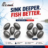 IZZAWA Lead Sinker 1gm, 2gm, 3gm, 4gm, 5gm, 15gm & 20gm | Pack of 5