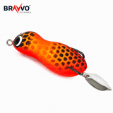 Bravvo Baby Moto Handmade Soft Frog Lure 5.5 cm 10 g Topwater Spinner Bait - Orange Black Spot