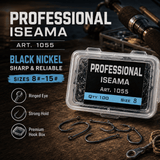 Professional Iseama Art. 1055 Fishing Hooks - Black Nickel Hook Box