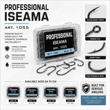 Professional Iseama Art. 1055 Fishing Hooks - Black Nickel Hook Box