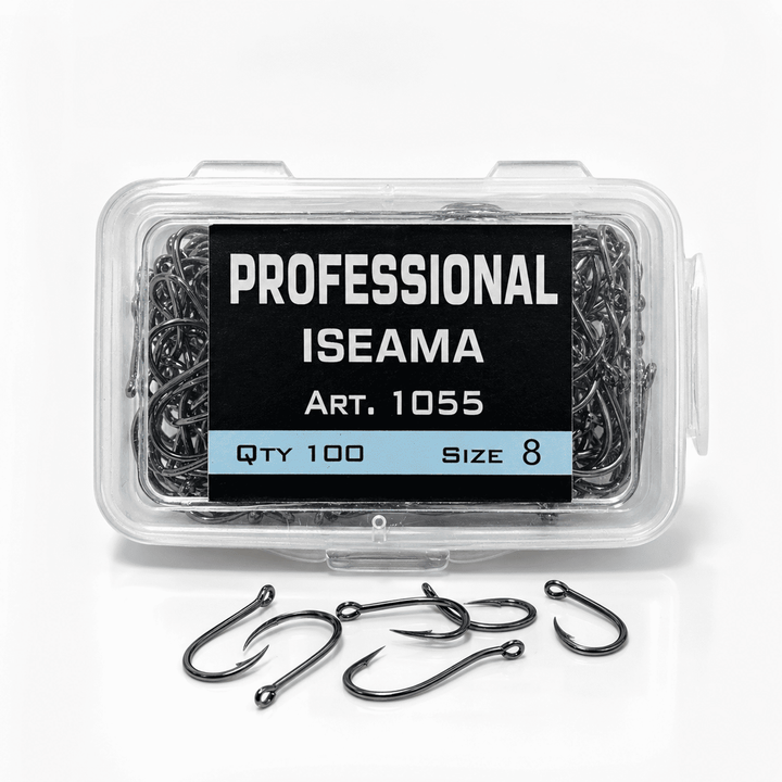 Professional Iseama Art. 1055 Fishing Hooks - Black Nickel Hook Box