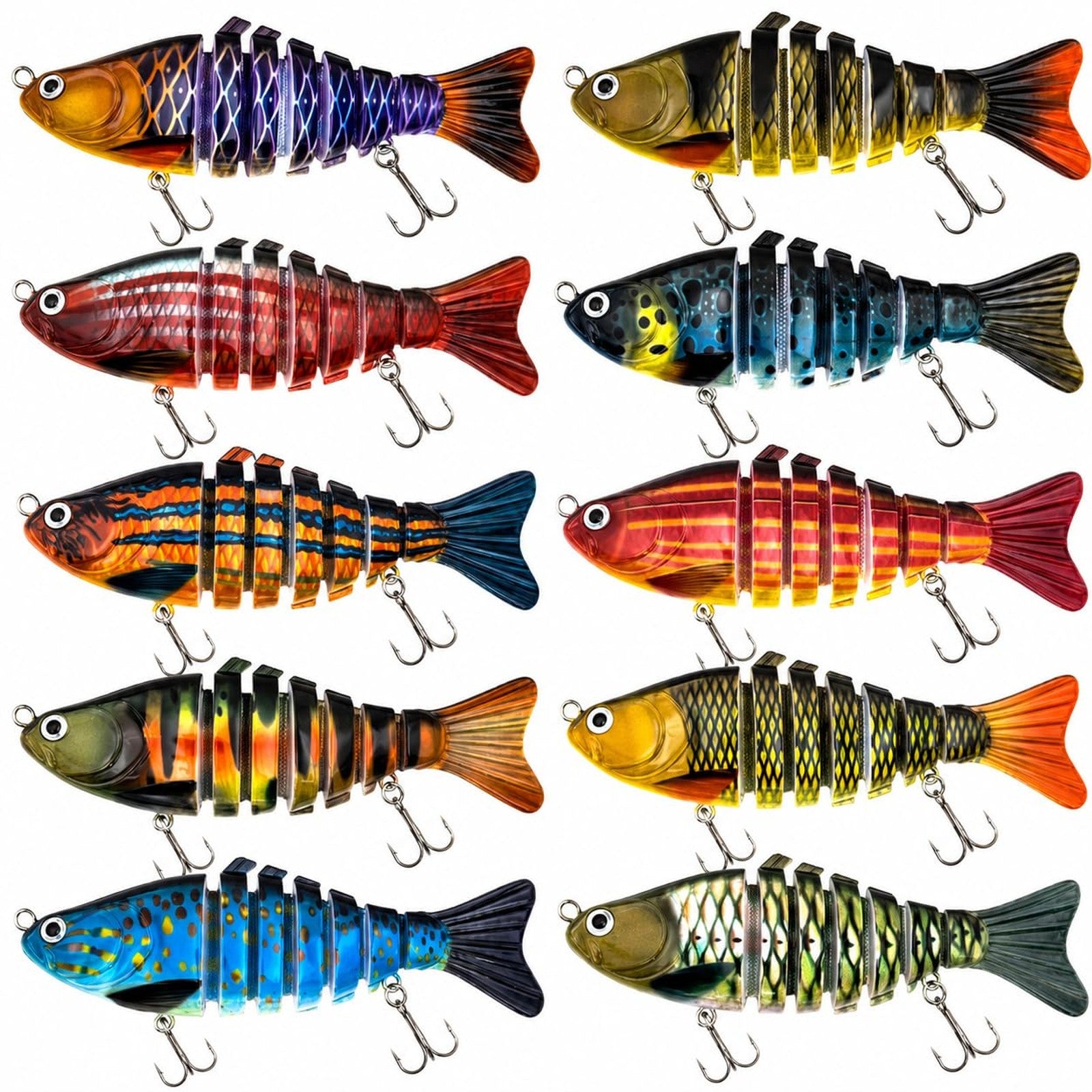 Izzawa Multi-Jointed Swimbait Fishing Lures, Pack of 1, Multi-Color, 16g, for Carp, Snapper, Barramundi, Freshwater and Sea Fishing