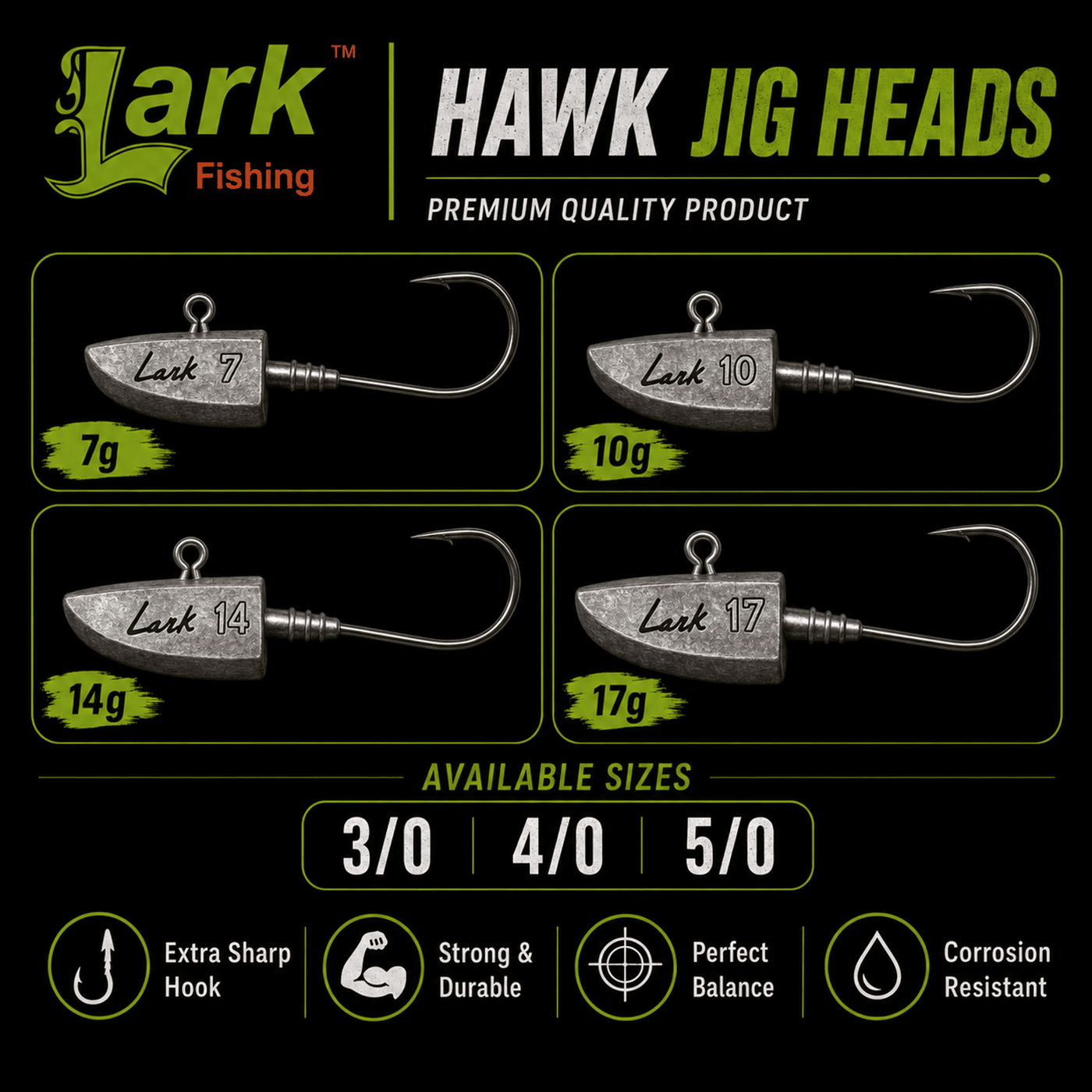 Lark Hawk Jig Head - 7- 17 Gram