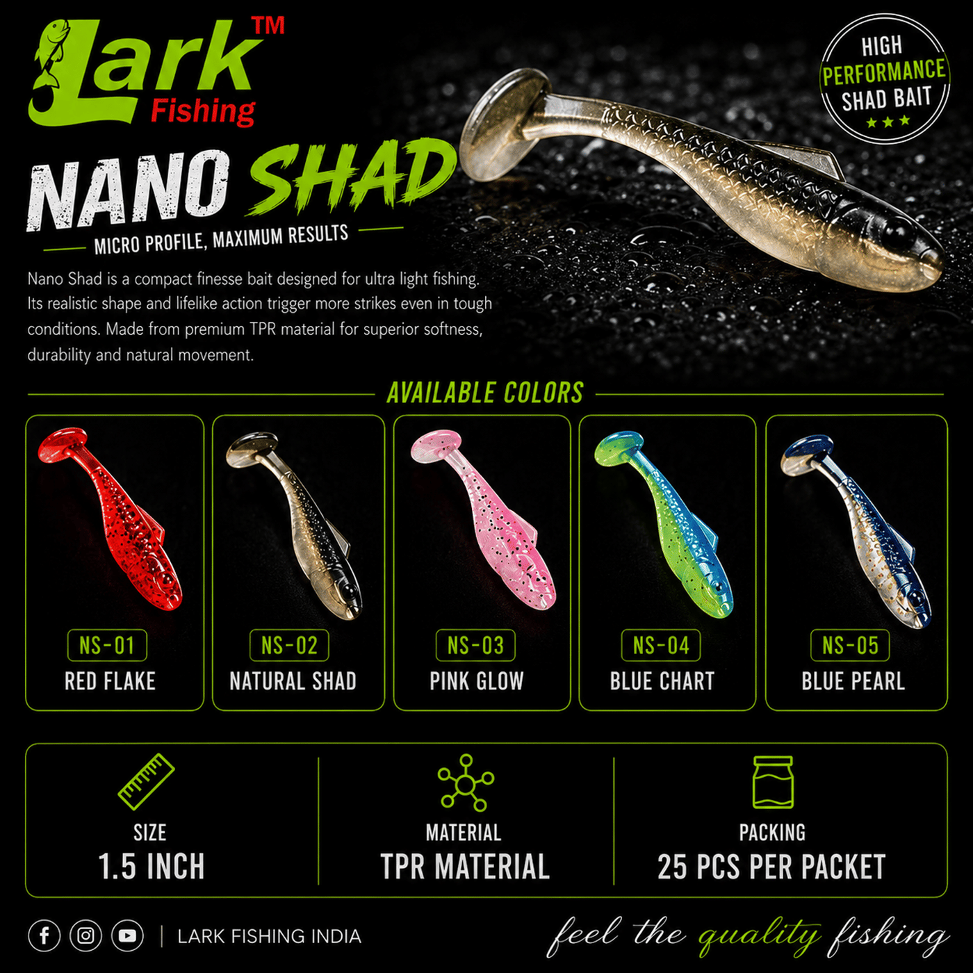 Lark Nano Shad 1.5 Inch Soft Lure