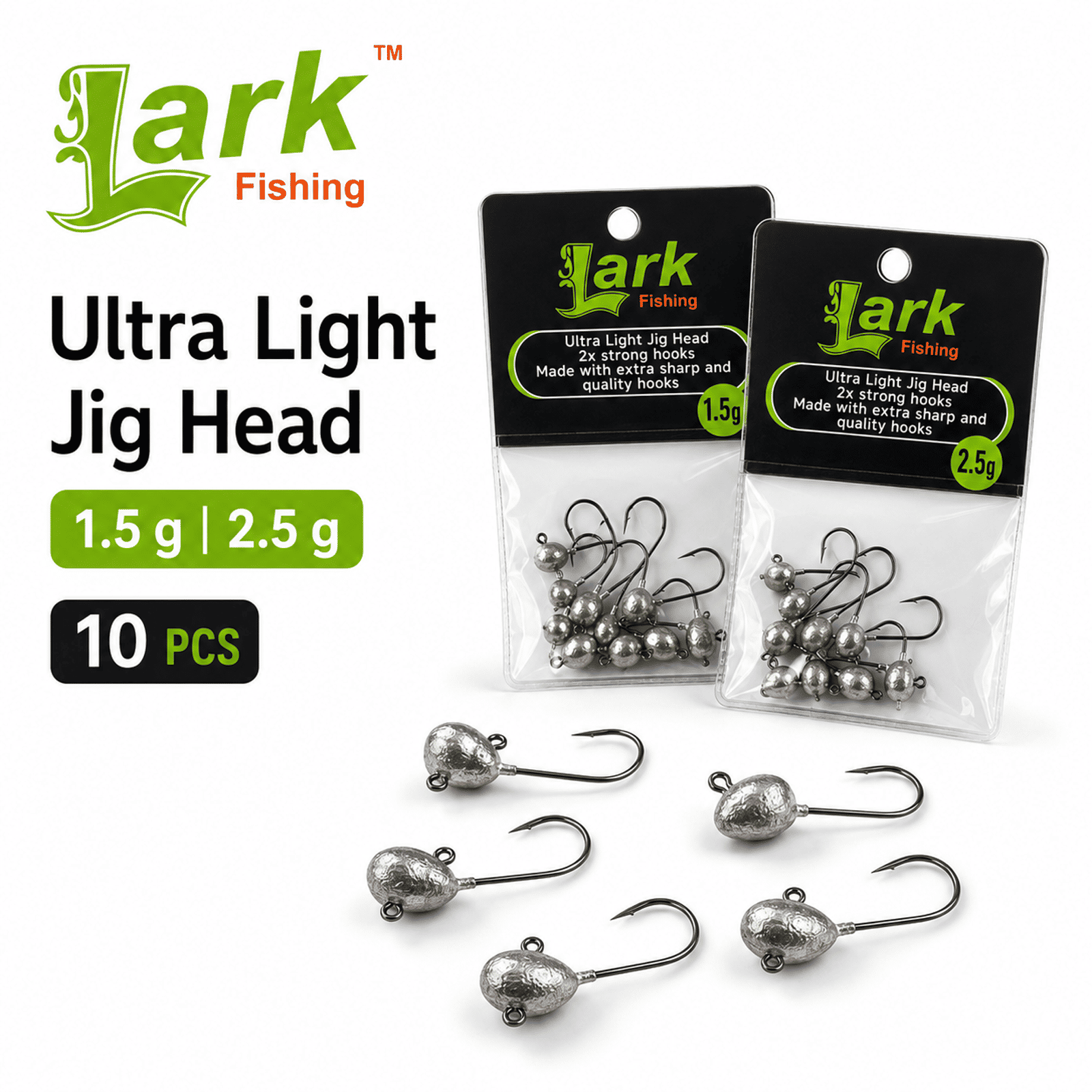 Lark Ultra Light Jig Head - 1.5gm 2.5 Gram Pack 10
