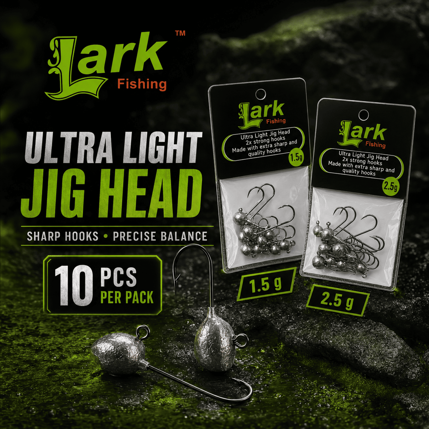 Lark Ultra Light Jig Head - 1.5gm 2.5 Gram Pack 10