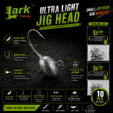 Lark Ultra Light Jig Head - 1.5gm 2.5 Gram Pack 10