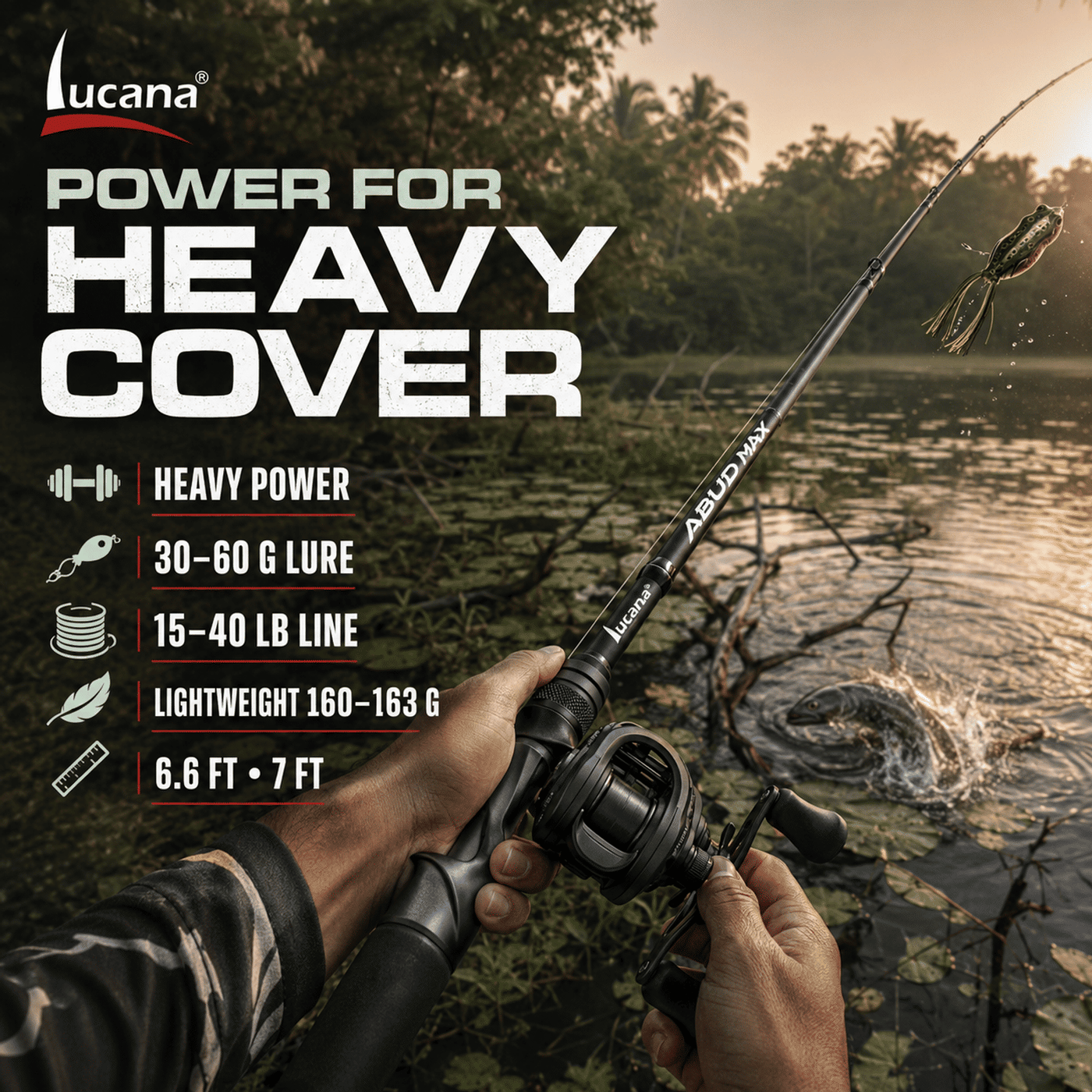 Lucana ABUD MAX Baitcasting Rod - 6.6 & 7 Ft